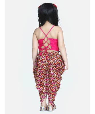 pink Maya Aztec angrakha choli with dhoti 5