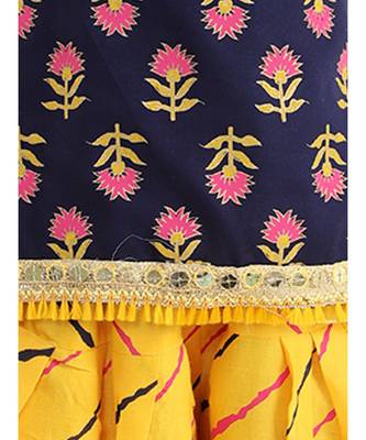 navy blue FESTIVE MIRROR LACE HALTER NECK TOP WITH DHOTI 5