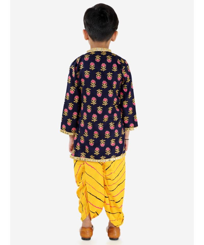 blue FESTIVE MIRROR LACE ANGRAKHA DHOTI