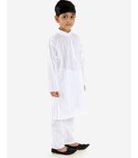 white HANDLOOM WHITE COTTON KURTA PYJAMA