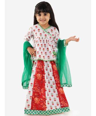 red BELA PEPLUM CHOLI WITH KALIDAAR LEHENGA 1