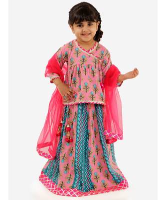 pink BELA PEPLUM CHOLI WITH KALIDAAR LEHENGA 3