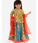 blue BELA PEPLUM CHOLI WITH KALIDAAR LEHENGA