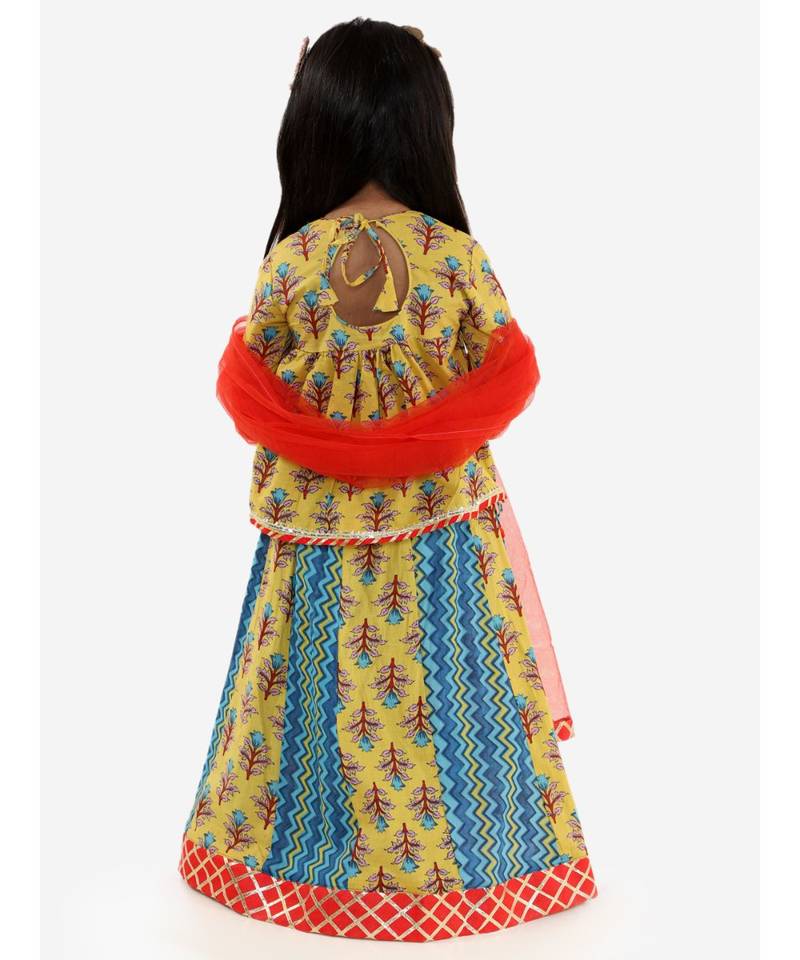 blue BELA PEPLUM CHOLI WITH KALIDAAR LEHENGA