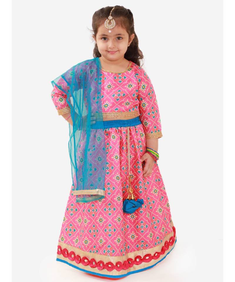 pink PATOLA PRINT LEHENGA CHOLI