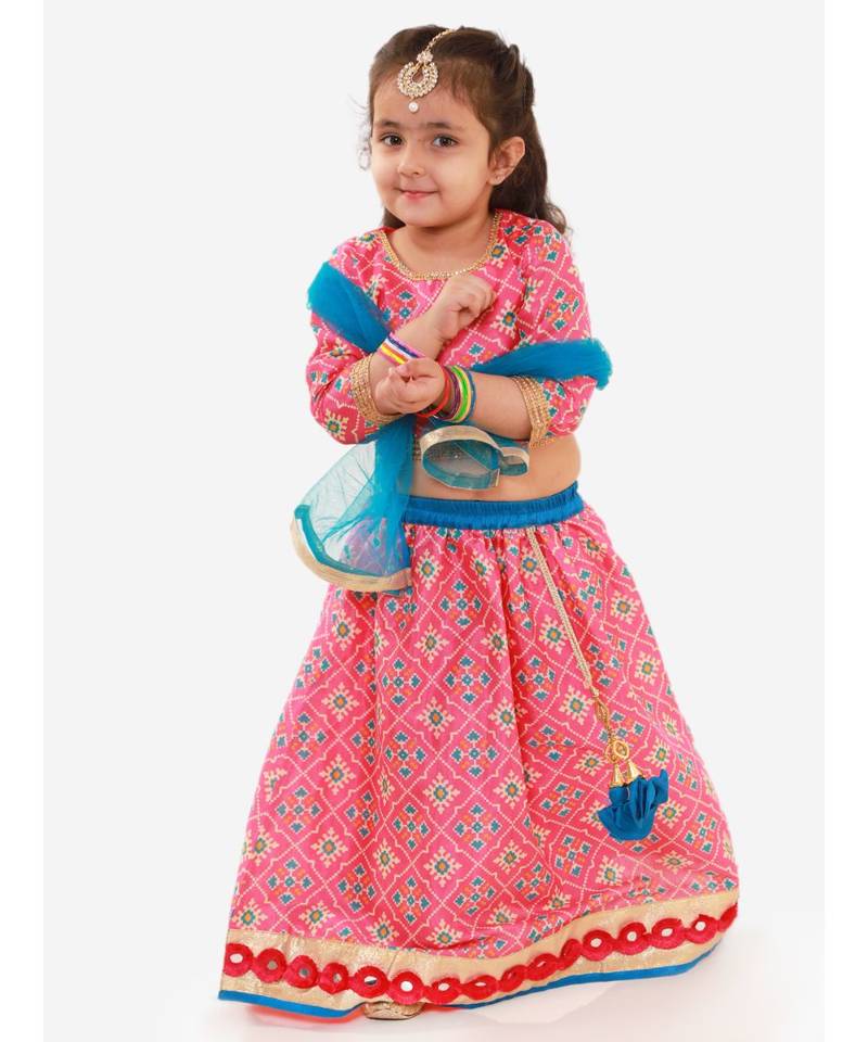pink PATOLA PRINT LEHENGA CHOLI