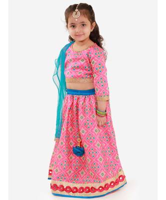 pink PATOLA PRINT LEHENGA CHOLI 5