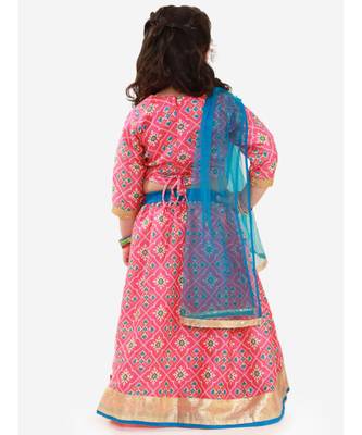 pink PATOLA PRINT LEHENGA CHOLI 7
