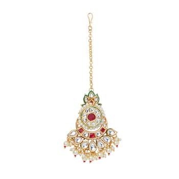 Gold Plated Kundan Maang Tikka 2