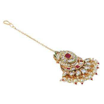 Gold Plated Kundan Maang Tikka 3