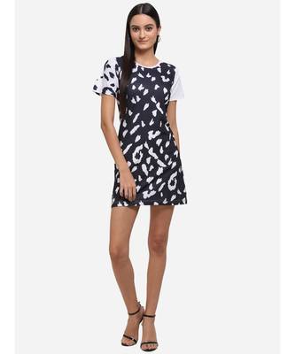 Animal Print Black And White Short Tunic 1