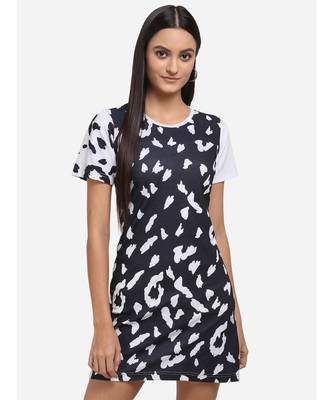 Animal Print Black And White Short Tunic 2