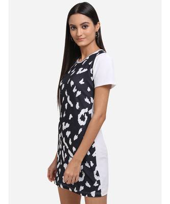 Animal Print Black And White Short Tunic 3