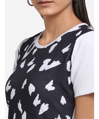 Animal Print Black And White Short Tunic 4