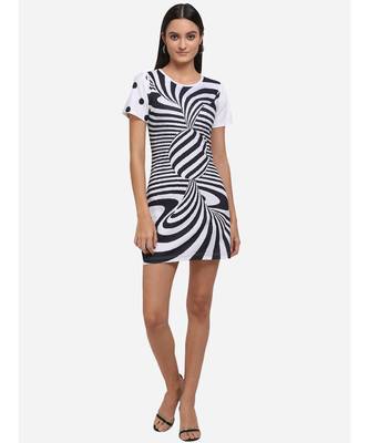 Hypnotis Twist Black And White Short Tunic 1
