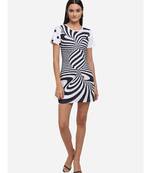 Hypnotis Twist Black And White Short Tunic