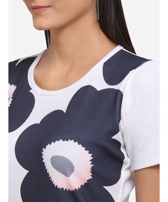 Big Flower Motif Black And White Short Tunic 4