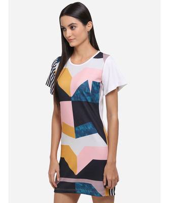 Abstract Printed White Short Tunic 3