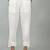Women's White Cotton Solid Straight Trouser Pant