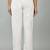 Women's White Cotton Solid Straight Trouser Pant