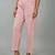 Women's Red Cotton Striped Printed Straight Trouser Pant