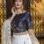 White embroidered cotton Semi Stitched bridal lehenga