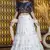 White embroidered cotton Semi Stitched bridal lehenga