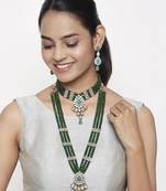 Green pearl necklace-sets