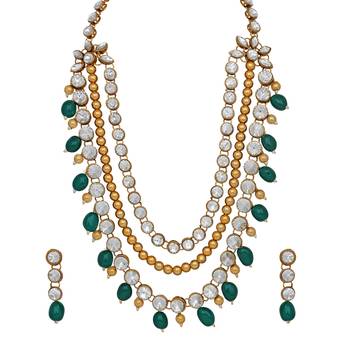 Green pearl necklace-sets 1