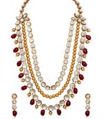 Maroon pearl necklace-sets