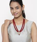 Red pearl necklace-sets