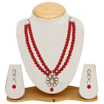 Red pearl necklace-sets 2