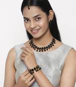 Black pearl necklace-sets