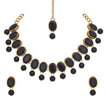 Black pearl necklace-sets 2