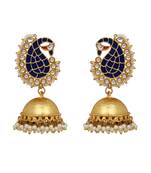 Blue pearl jhumkas