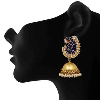 Blue pearl jhumkas 2