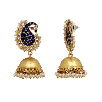 Blue pearl jhumkas 3