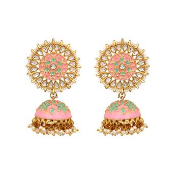 Pink pearl jhumkas 1