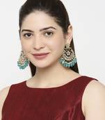 Green pearl chandbali