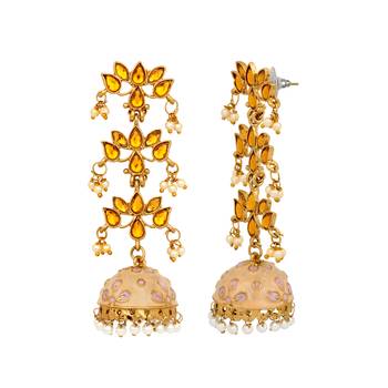 Pink pearl jhumkas 3