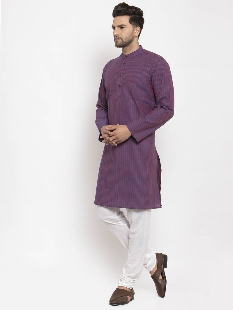 purple kurta for man