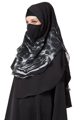 3 Pcs Set : Hijab, Under Hijab Cap & Mask 2