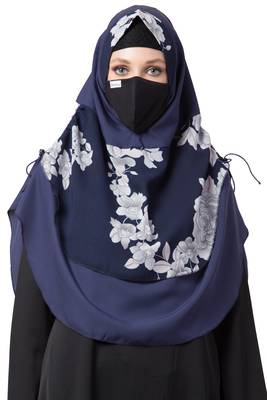 3 Pcs Set : Hijab, Under Hijab Cap & Mask 1