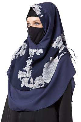 3 Pcs Set : Hijab, Under Hijab Cap & Mask 2