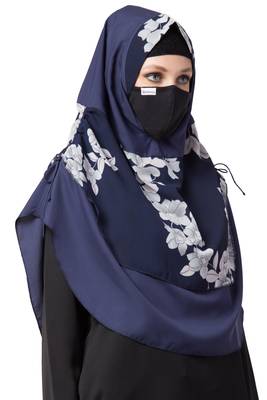 3 Pcs Set : Hijab, Under Hijab Cap & Mask 3