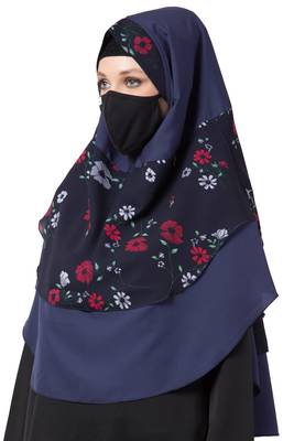 3 Pcs Set : Hijab, Under Hijab Cap & Mask 2