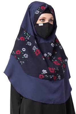 3 Pcs Set : Hijab, Under Hijab Cap & Mask 3