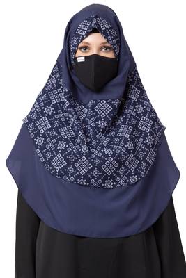 3 Pcs Set : Hijab, Under Hijab Cap & Mask 1