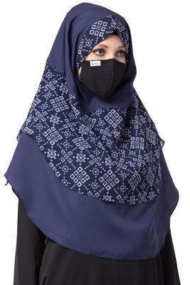 3 Pcs Set : Hijab, Under Hijab Cap & Mask 3