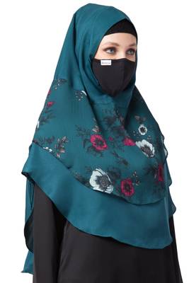 3 Pcs Set : Hijab, Under Hijab Cap & Mask 3